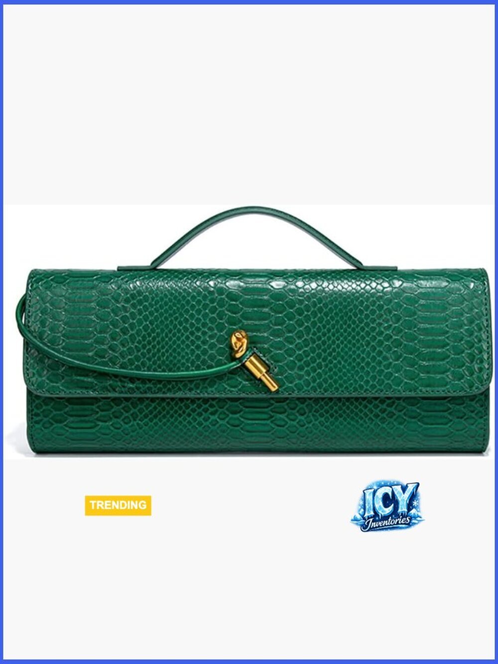 Leather Clutch Bag with Crocodile Print Evening Handbag Crossbody Tote